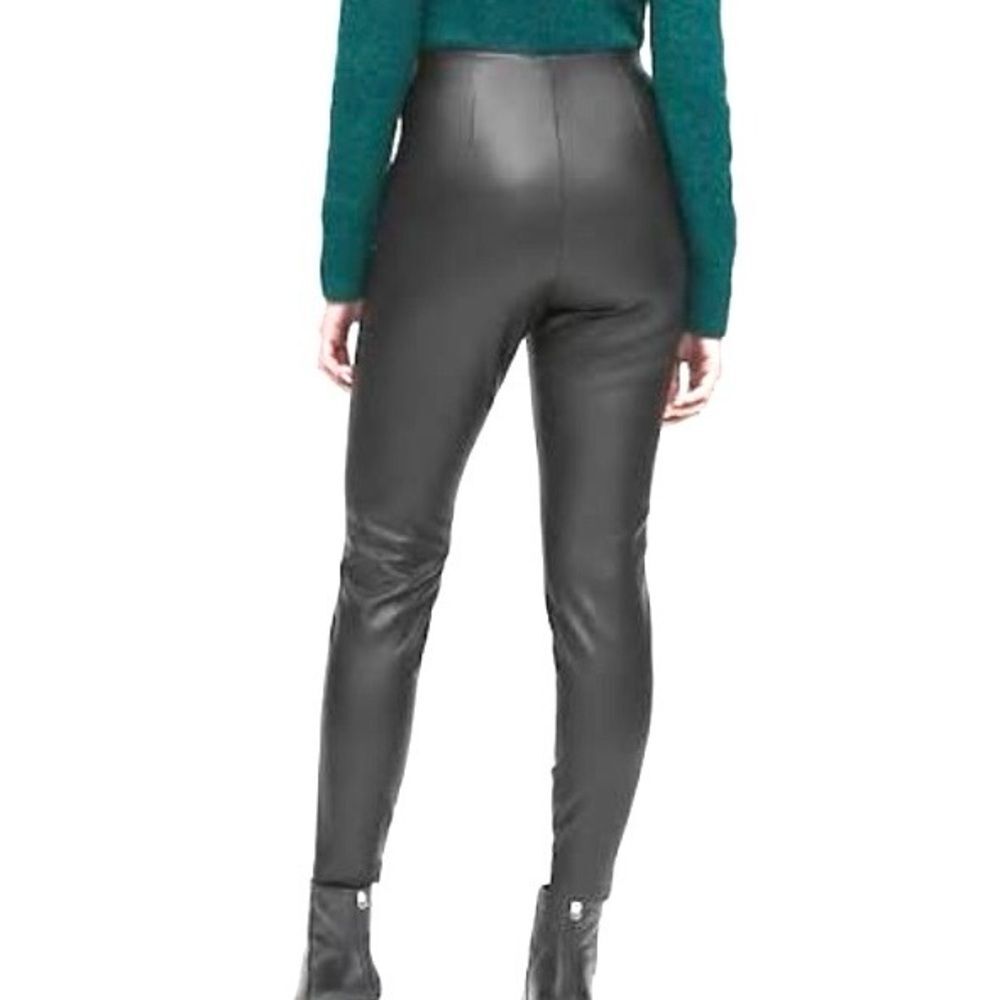 Banana Republic Women’s Devon Vegan Leather Gray/Green Legging Pants-Size 8